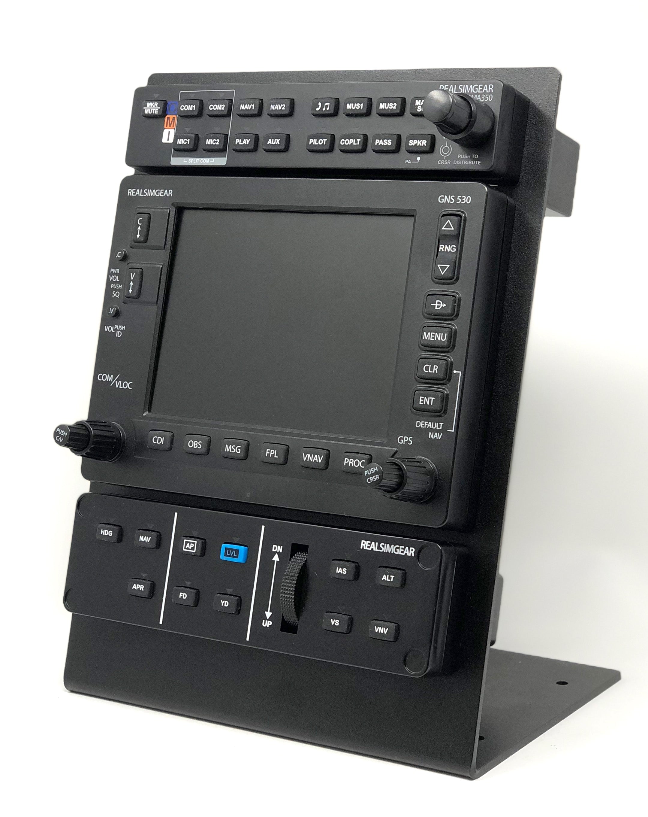 Desktop stand for RealSimGear GNS530 GMA350 GFC700