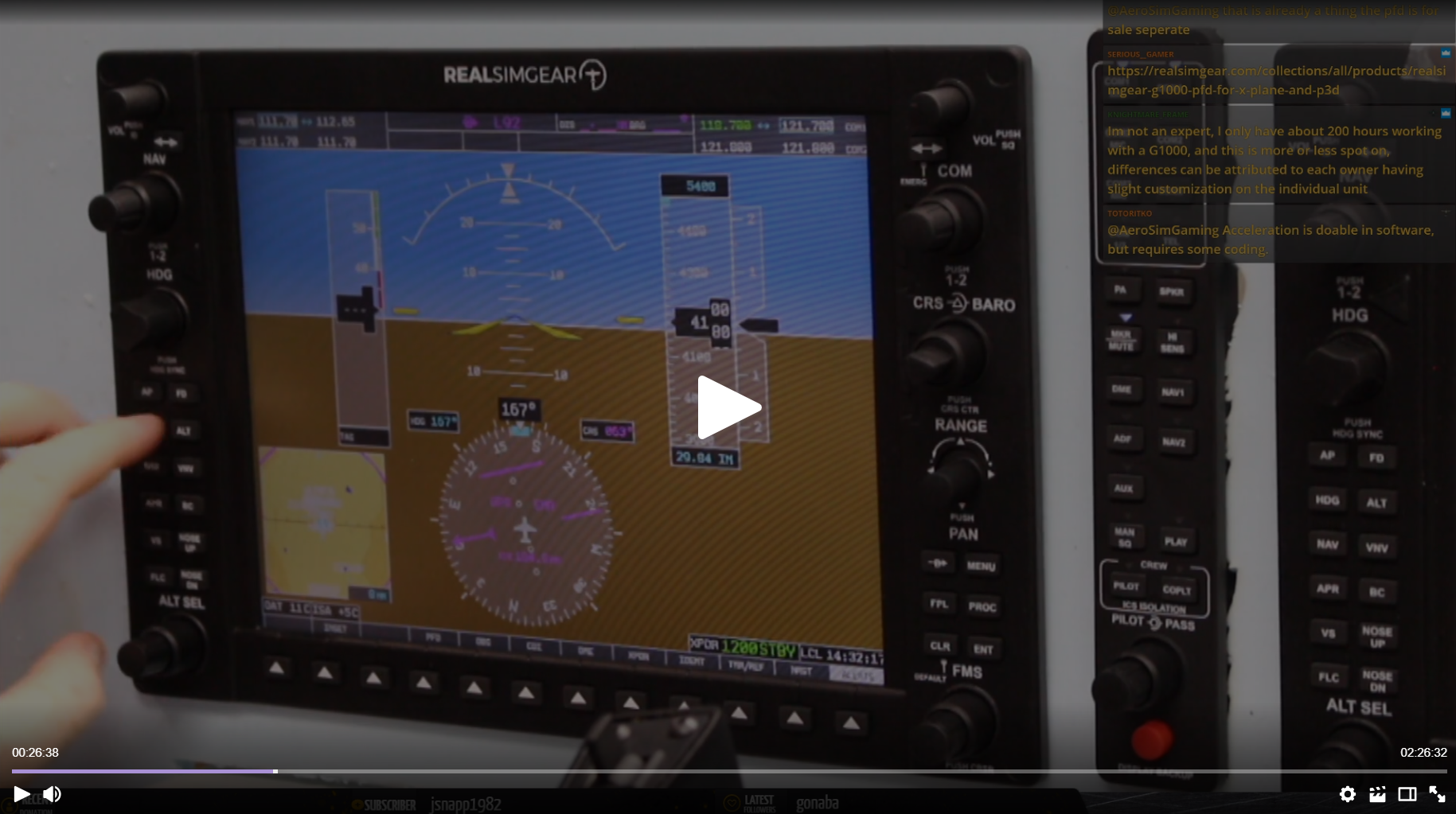 RealSimGear G1000 featured on AeroSimGaming